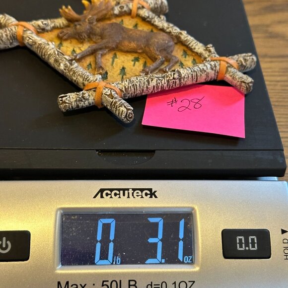 Rustic Moose in Forest Birch Frame Ornament Cabin Lodge Decor 5 in Woodland - Picture 9 of 16